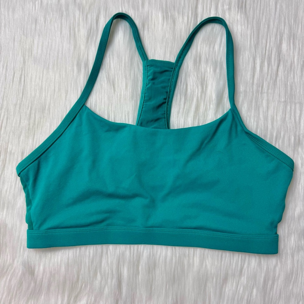 Fabletics Green Racerback Sports Bra Mesh